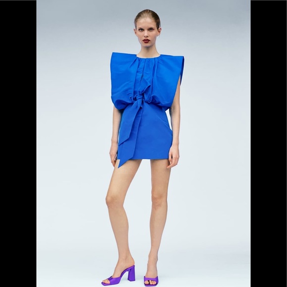 ZARA Voluminous Top Dress Bluish - Picture 4 of 13